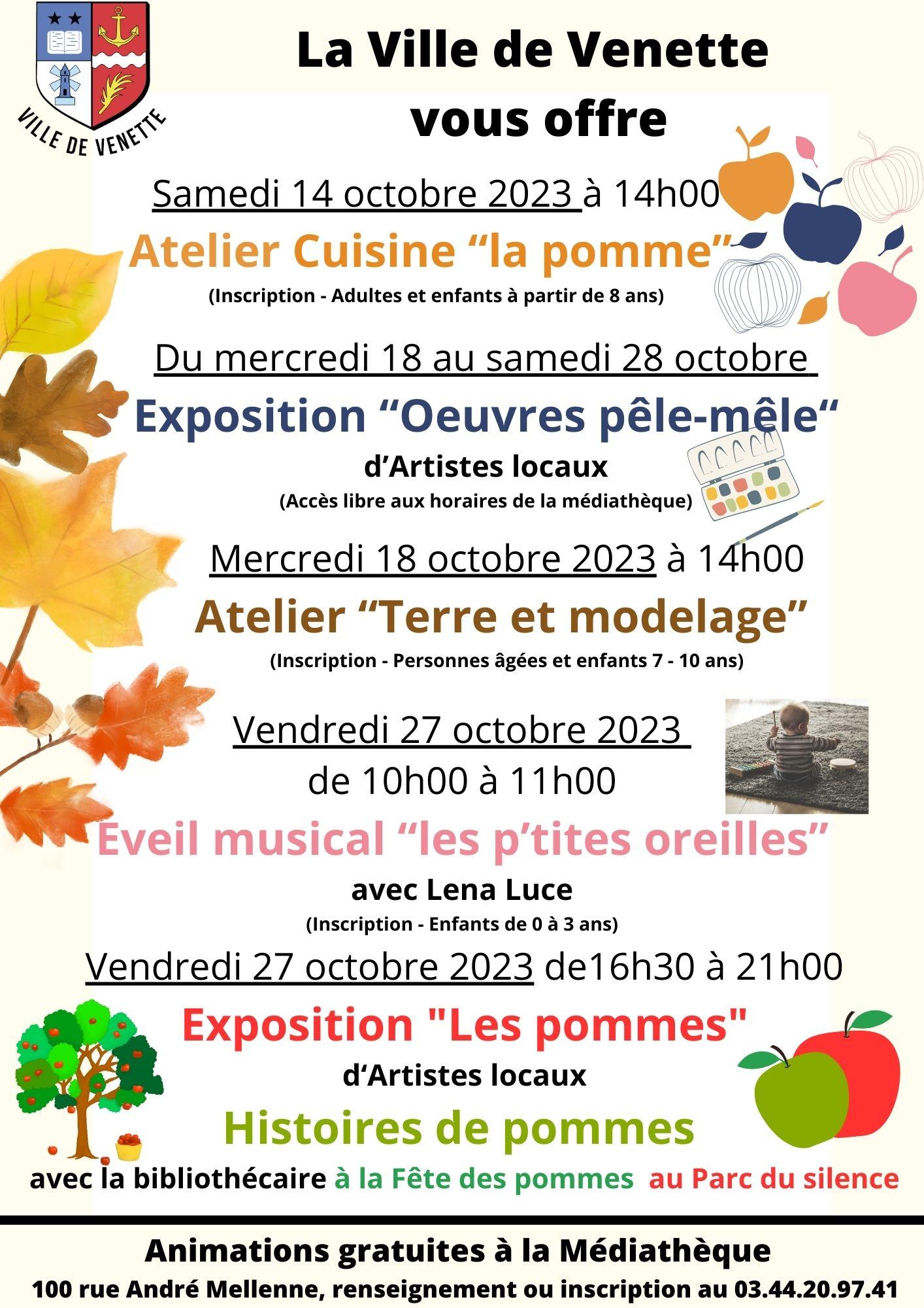 Venette programme octobre